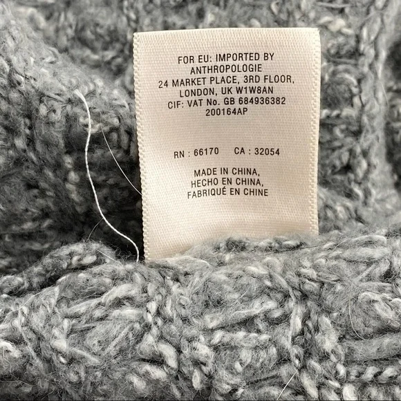Anthropologie Seen Worn Kept Sz XS Grey Alpaca Chunky Vest Sweater - Picture 5 of 7